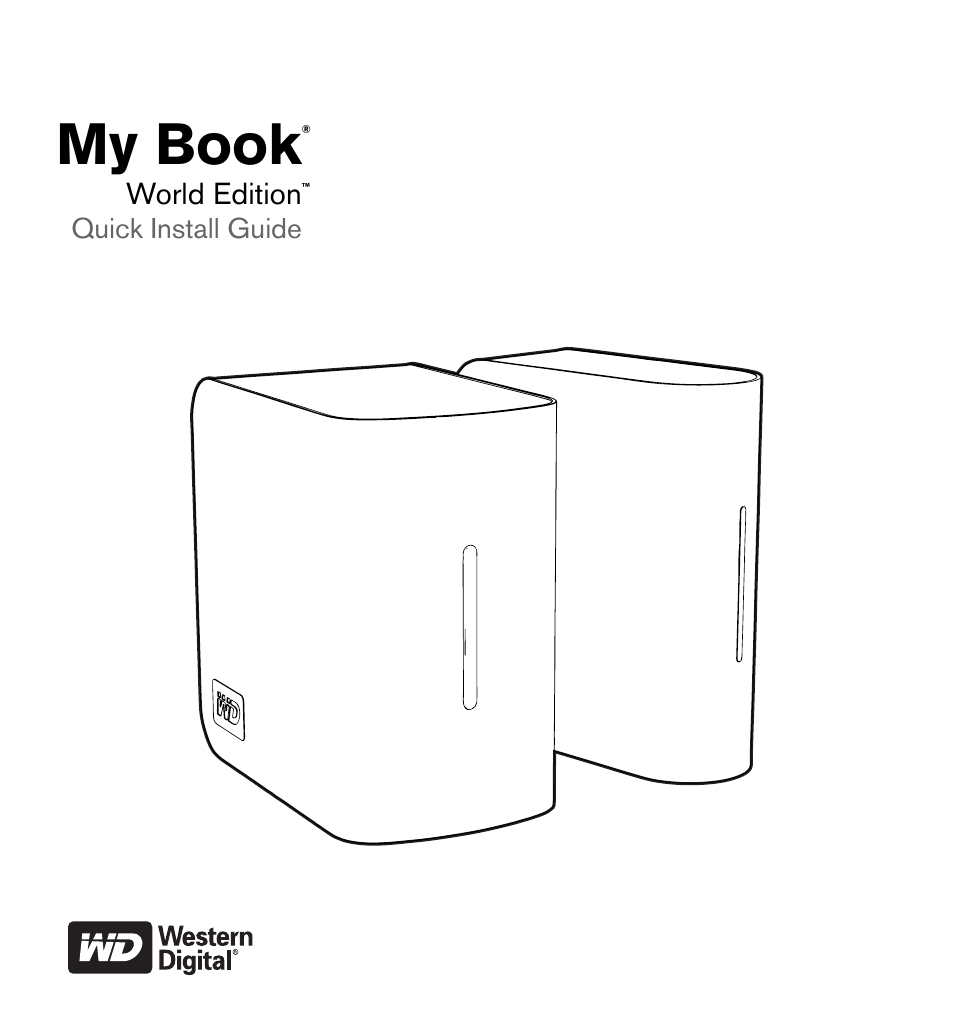 Western Digital My Book World Edition (white light) Quick Install Guide User Manual | 8 pages