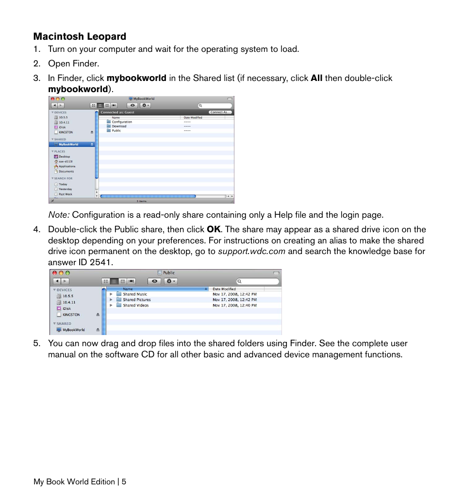 Western Digital My Book World Edition (white light) Quick Install Guide User Manual | Page 6 / 8