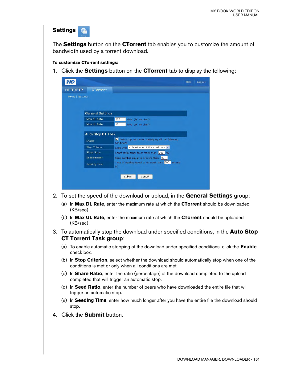Settings | Western Digital My Book World Edition (white light) User Manual User Manual | Page 167 / 198