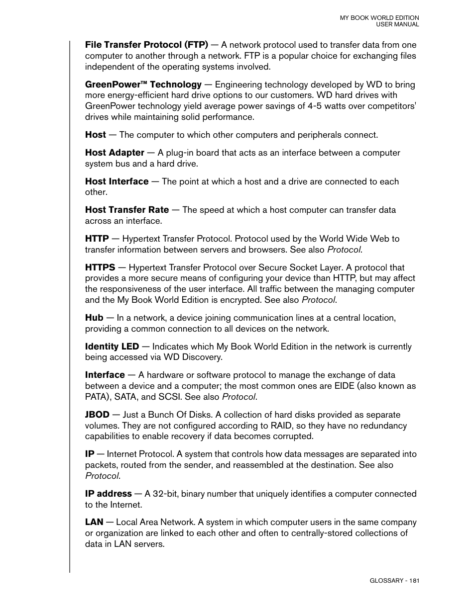 Western Digital My Book World Edition (white light) User Manual User Manual | Page 187 / 198
