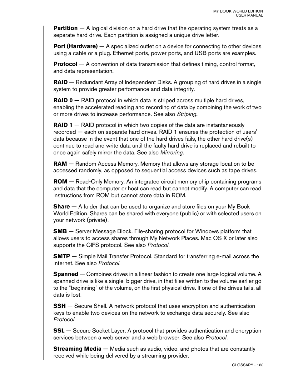 Western Digital My Book World Edition (white light) User Manual User Manual | Page 189 / 198