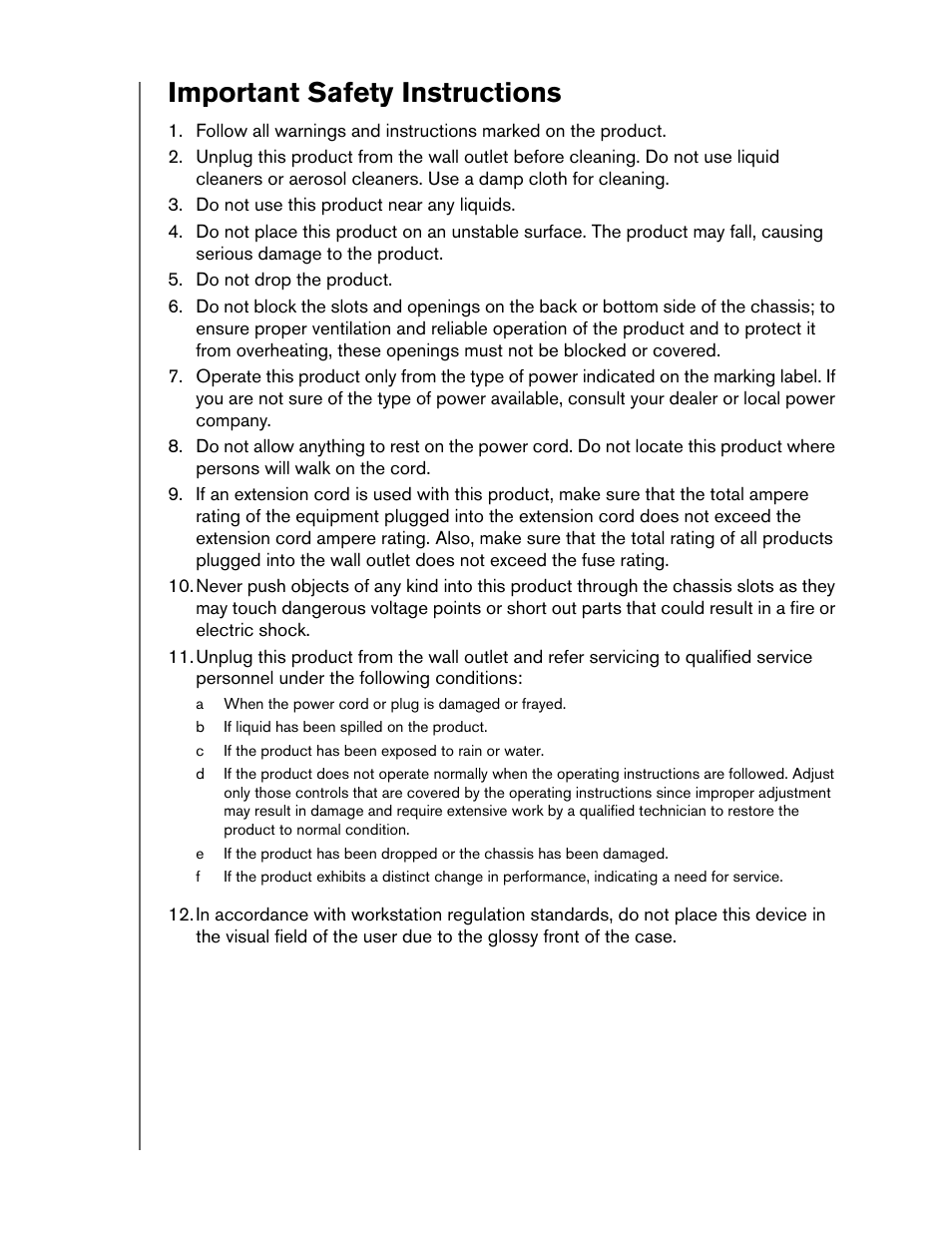 Important safety instructions | Western Digital My Book World Edition (white light) User Manual User Manual | Page 2 / 198