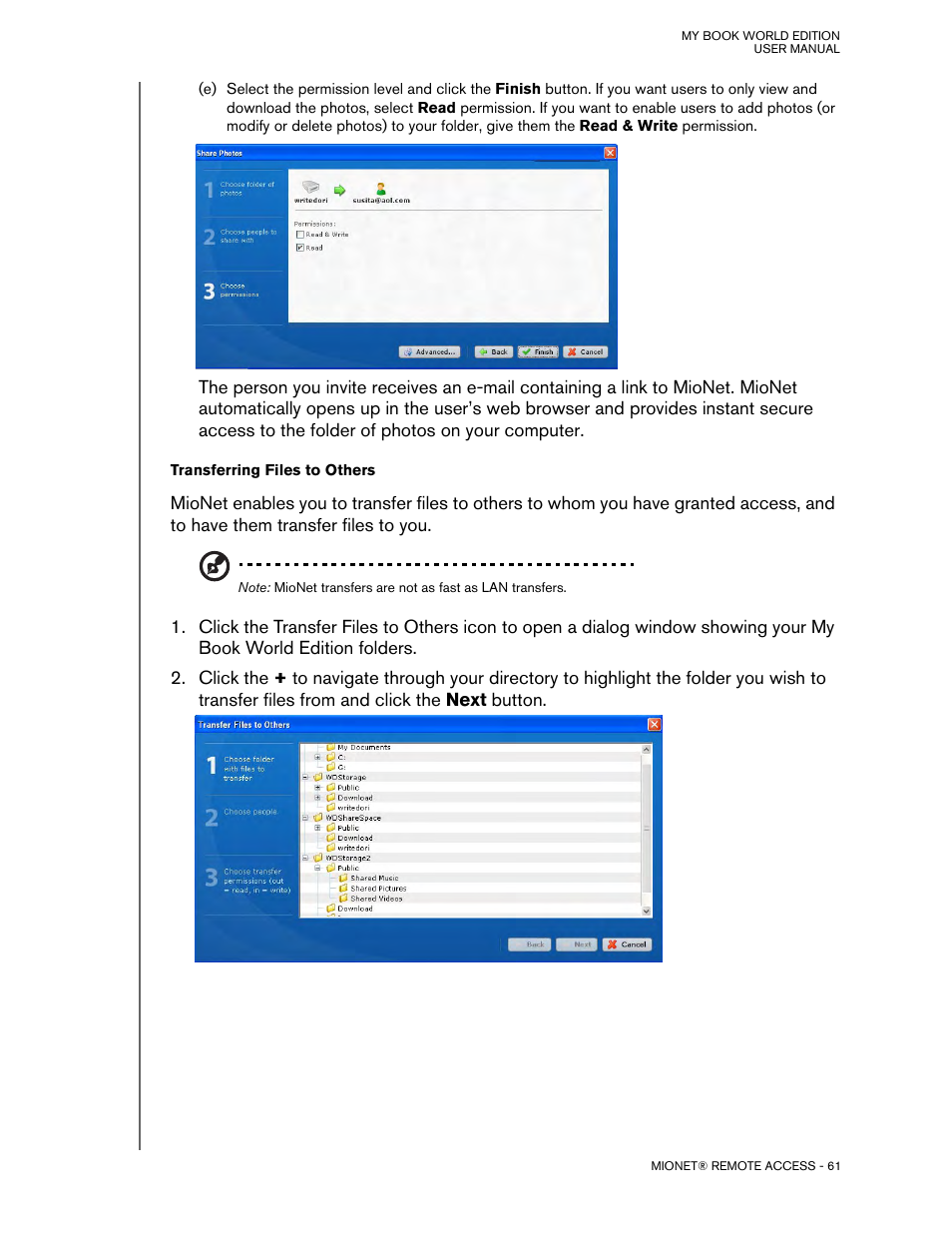 Transferring files to others | Western Digital My Book World Edition (white light) User Manual User Manual | Page 67 / 198