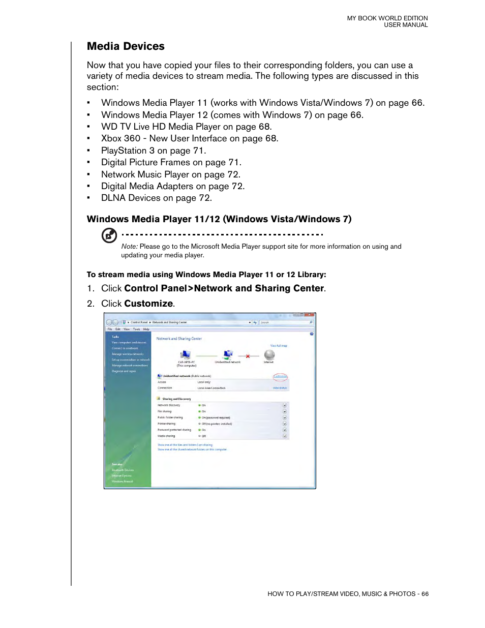 Media devices | Western Digital My Book World Edition (white light) User Manual User Manual | Page 72 / 198