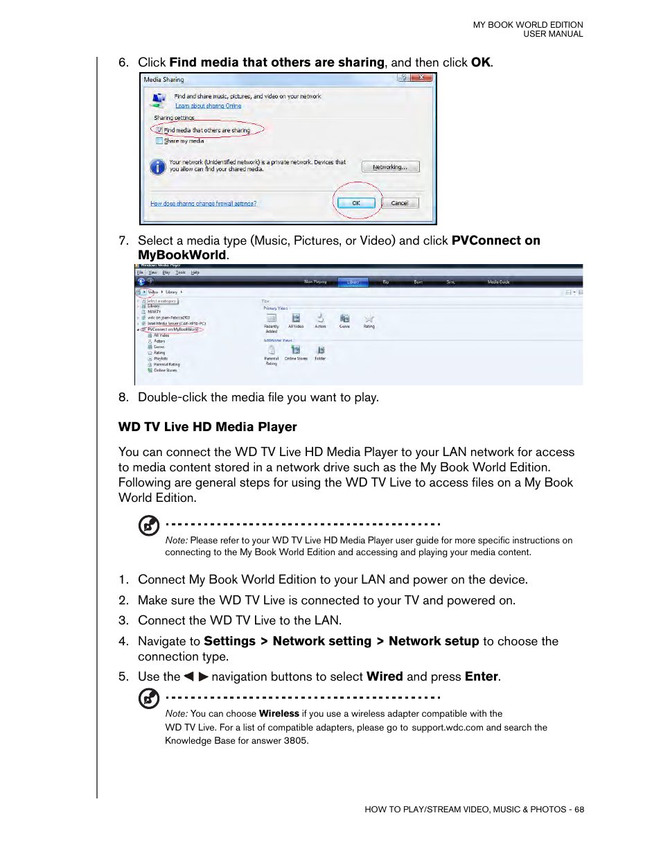 Wd tv live hd media player | Western Digital My Book World Edition (white light) User Manual User Manual | Page 74 / 198