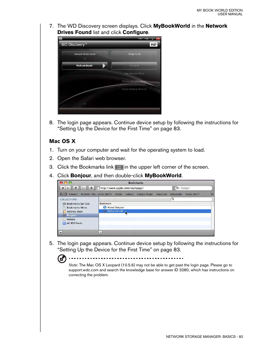 Mac os x | Western Digital My Book World Edition (white light) User Manual User Manual | Page 88 / 198