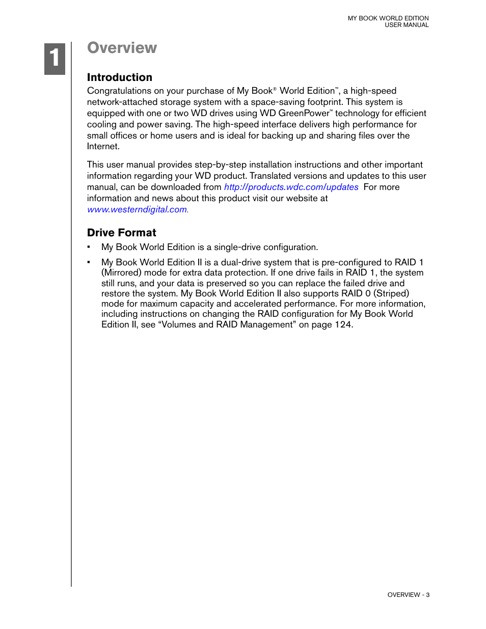 Overview, Introduction, Drive format | Western Digital My Book World Edition (white light) User Manual User Manual | Page 9 / 198