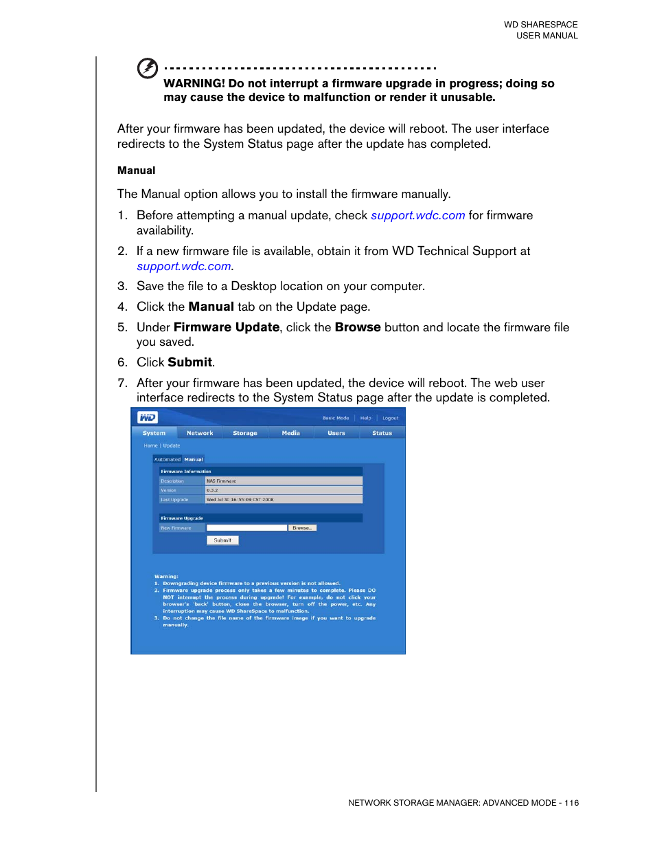 Click submit | Western Digital WD ShareSpace User Manual User Manual | Page 121 / 207
