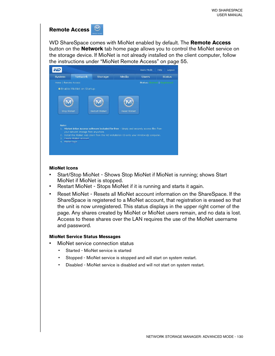 Remote access | Western Digital WD ShareSpace User Manual User Manual | Page 135 / 207