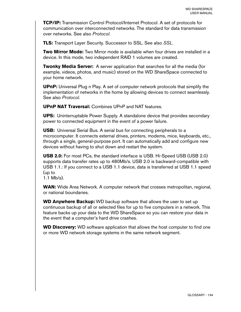 Western Digital WD ShareSpace User Manual User Manual | Page 199 / 207