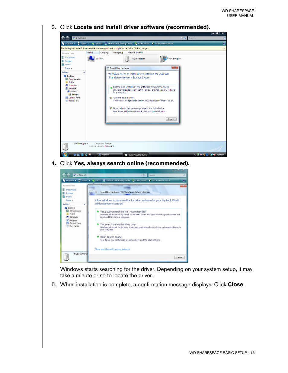 Click yes, always search online (recommended) | Western Digital WD ShareSpace User Manual User Manual | Page 20 / 207