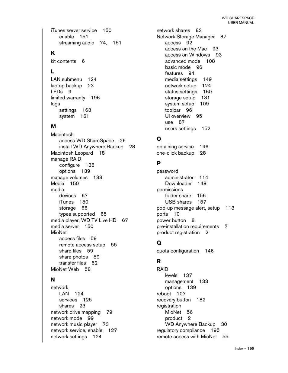 Western Digital WD ShareSpace User Manual User Manual | Page 204 / 207