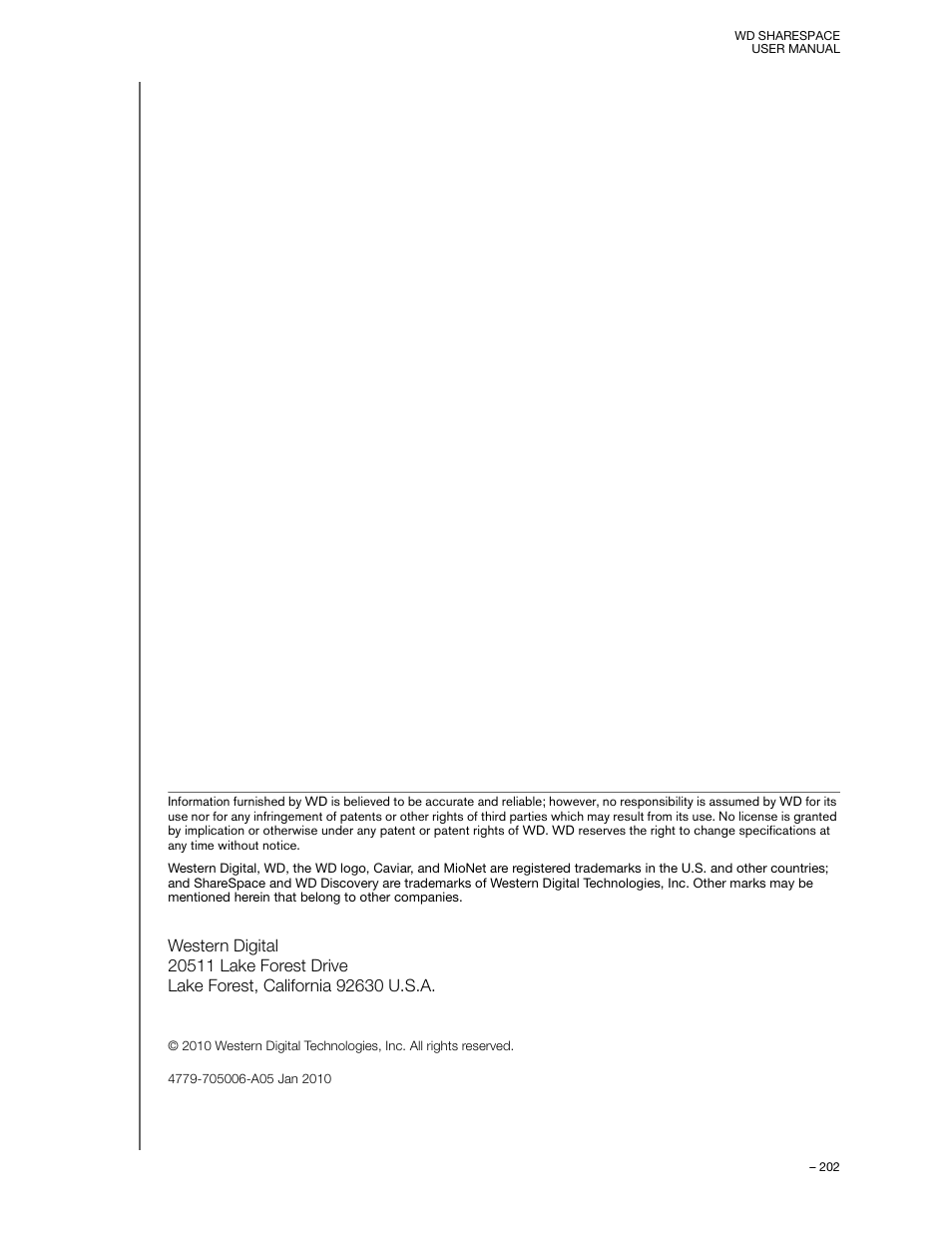 Western Digital WD ShareSpace User Manual User Manual | Page 207 / 207