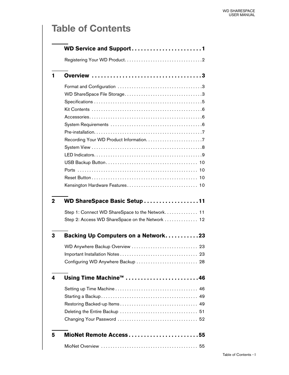 Western Digital WD ShareSpace User Manual User Manual | Page 3 / 207