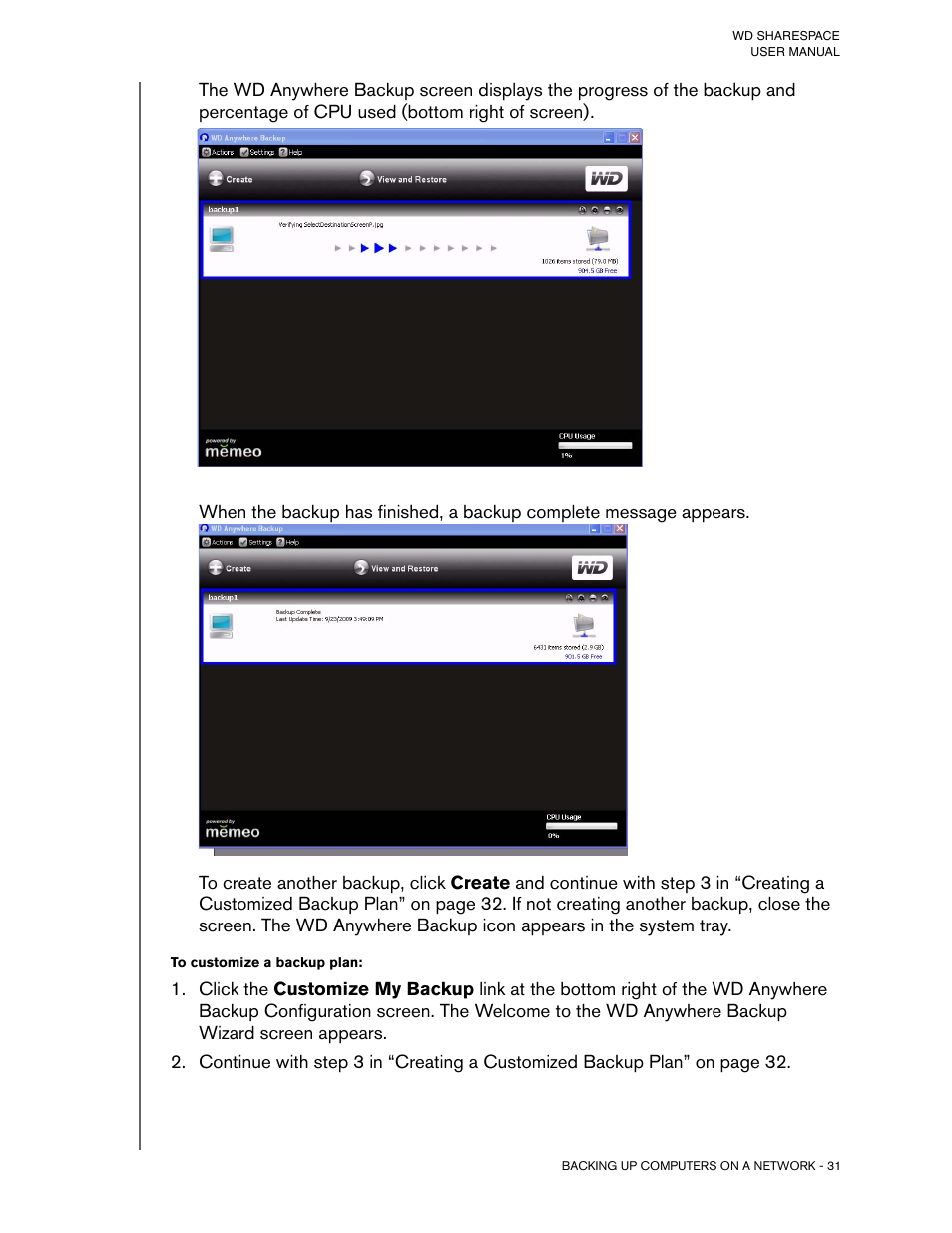 To customize a backup plan | Western Digital WD ShareSpace User Manual User Manual | Page 36 / 207