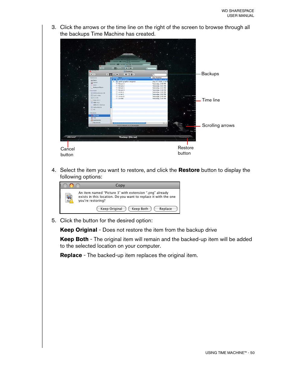 Click the button for the desired option | Western Digital WD ShareSpace User Manual User Manual | Page 55 / 207