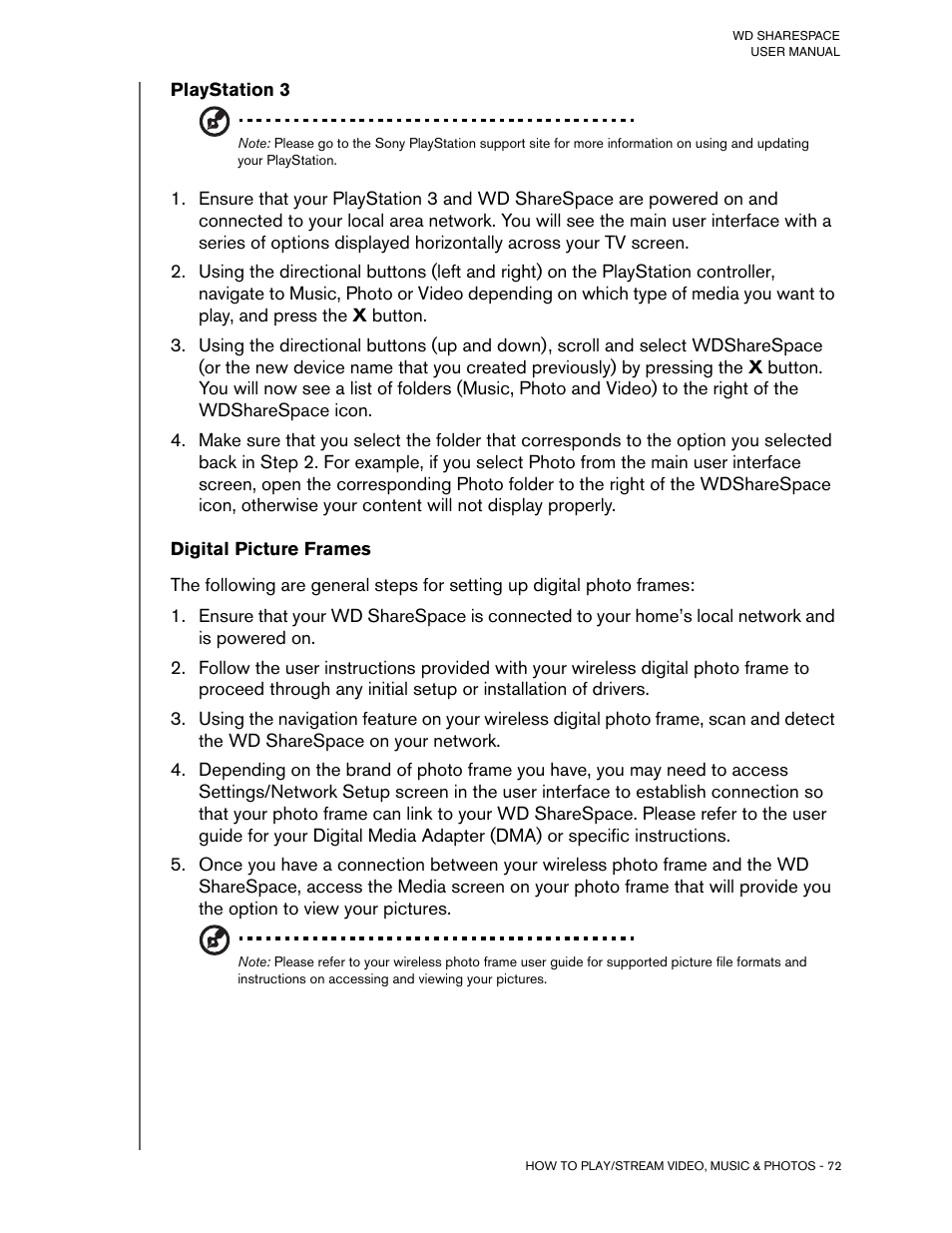 Playstation 3, Digital picture frames | Western Digital WD ShareSpace User Manual User Manual | Page 77 / 207