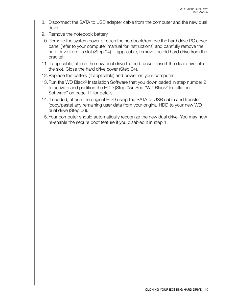 Western Digital WD Black2 Dual Drive User Manual User Manual | Page 12 / 24