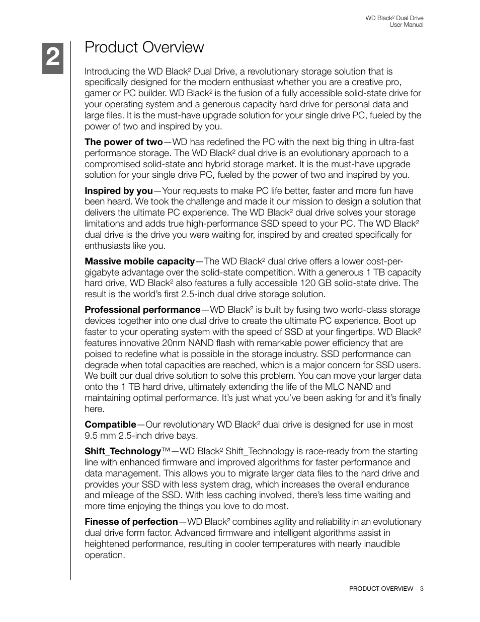 Product overview | Western Digital WD Black2 Dual Drive User Manual User Manual | Page 5 / 24