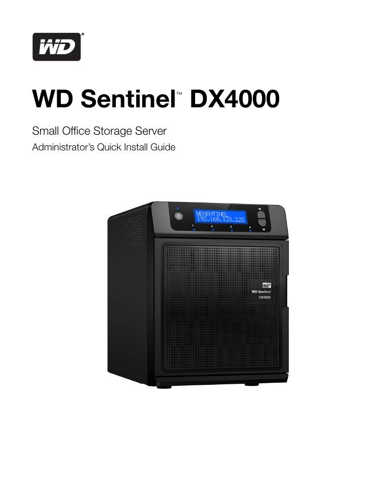 Western Digital WD Sentinel DX4000 Quick Install Guide User Manual | 13 pages