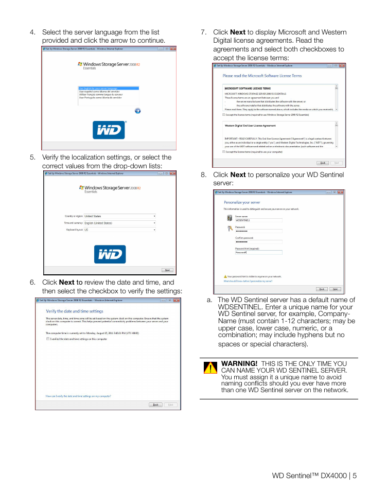 Western Digital WD Sentinel DX4000 Quick Install Guide User Manual | Page 6 / 13