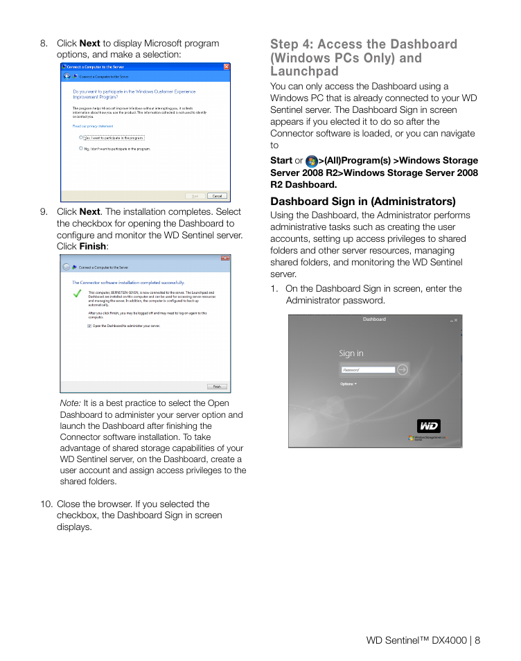 Western Digital WD Sentinel DX4000 Quick Install Guide User Manual | Page 9 / 13