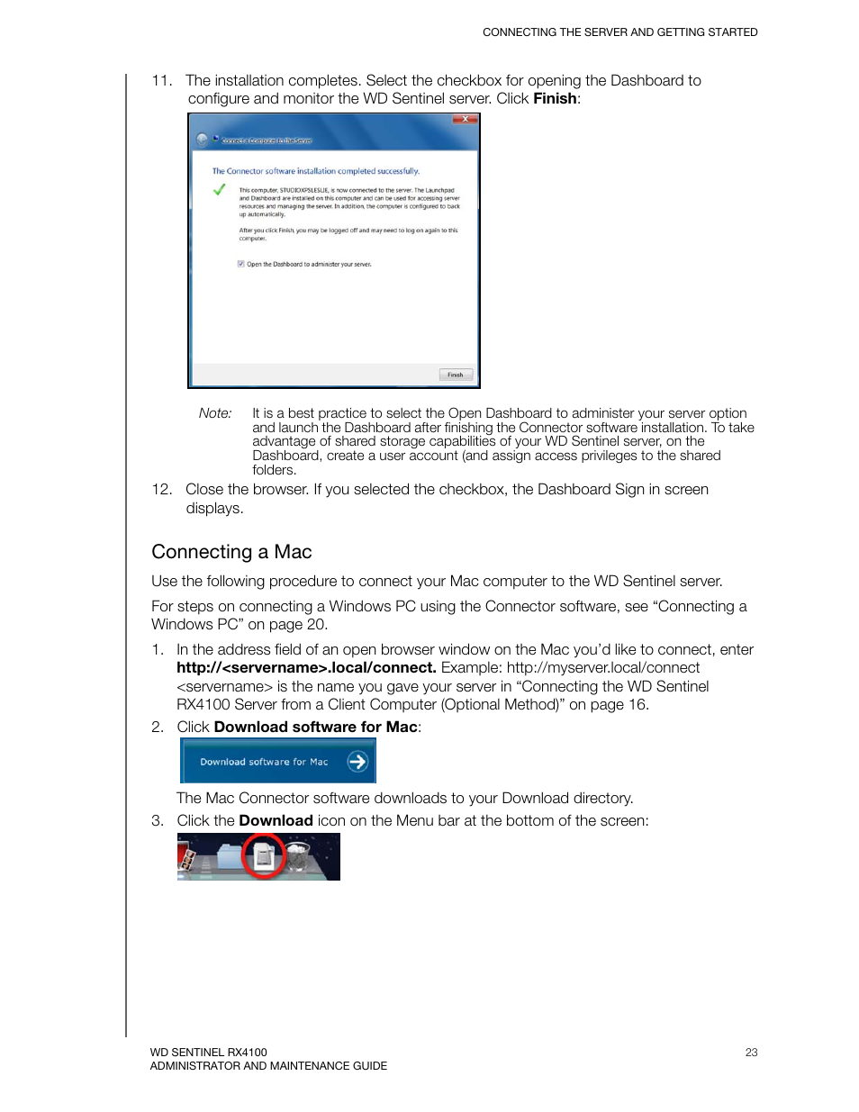 Connecting a mac | Western Digital WD Sentinel RX4100 User Manual User Manual | Page 29 / 117