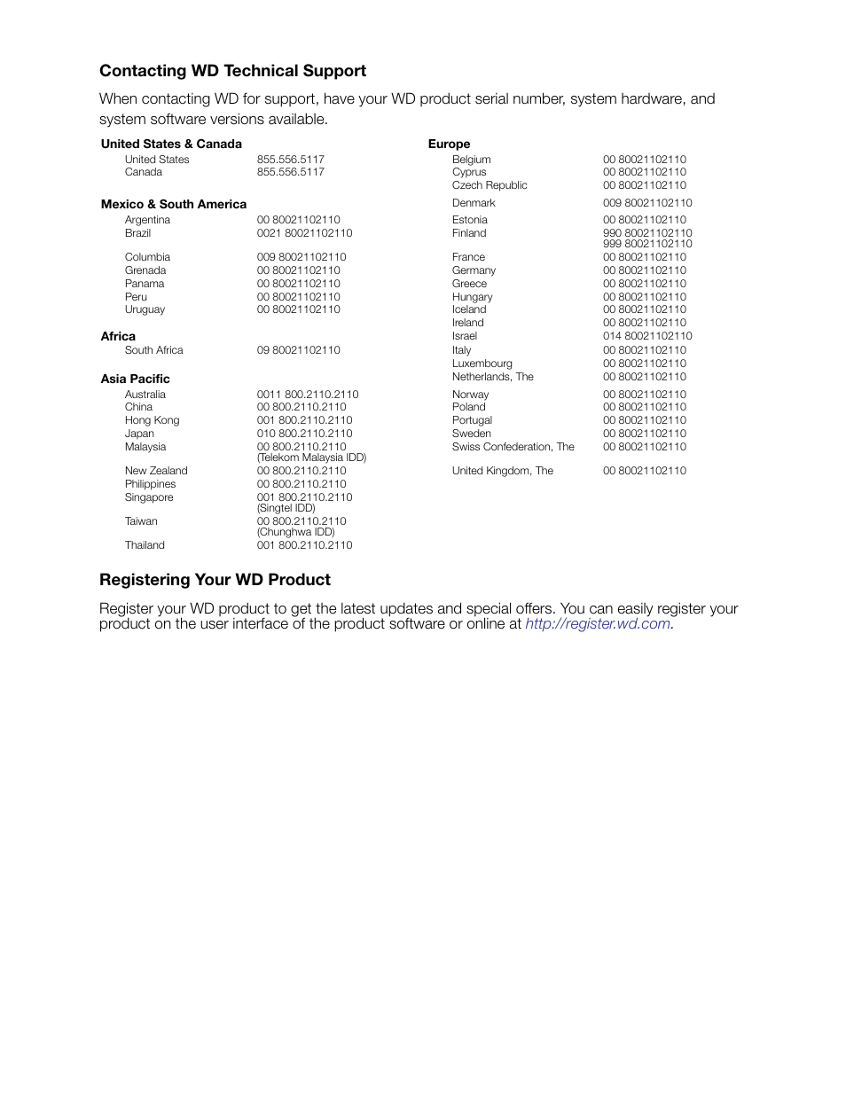Contacting wd technical support, Registering your wd product | Western Digital WD Sentinel RX4100 User Manual User Manual | Page 3 / 117