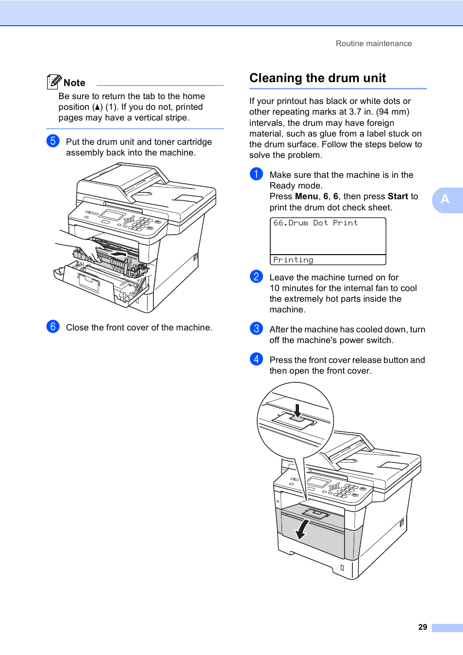 Cleaning the drum unit | Brother Printer/Copier DCP-8110DN User Manual | Page 33 / 50