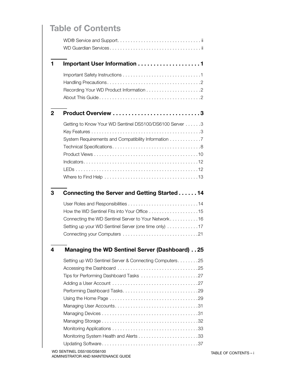 Western Digital WD Sentinel DS6100 Administrator and Maintenance Guide User Manual | Page 4 / 111