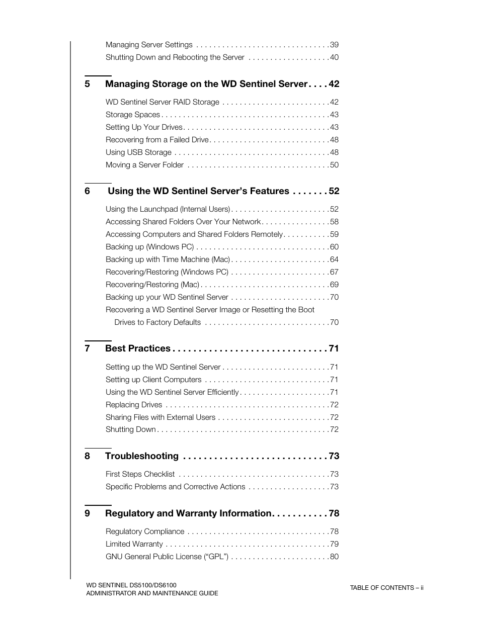Western Digital WD Sentinel DS6100 Administrator and Maintenance Guide User Manual | Page 5 / 111