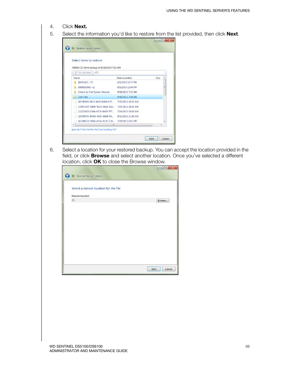 Western Digital WD Sentinel DS6100 Administrator and Maintenance Guide User Manual | Page 74 / 111