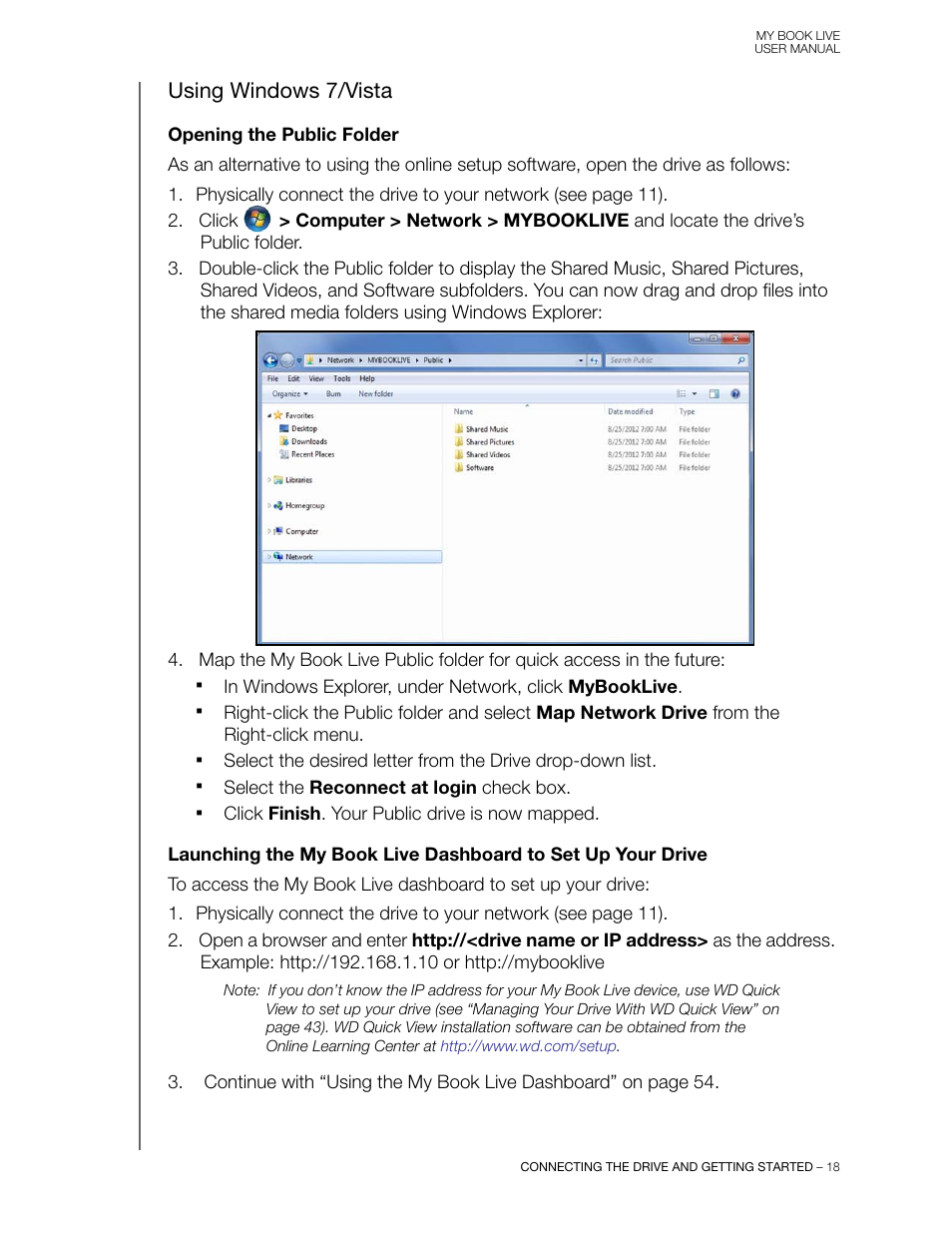 Using windows 7/vista | Western Digital My Book Live User Manual User Manual | Page 23 / 146