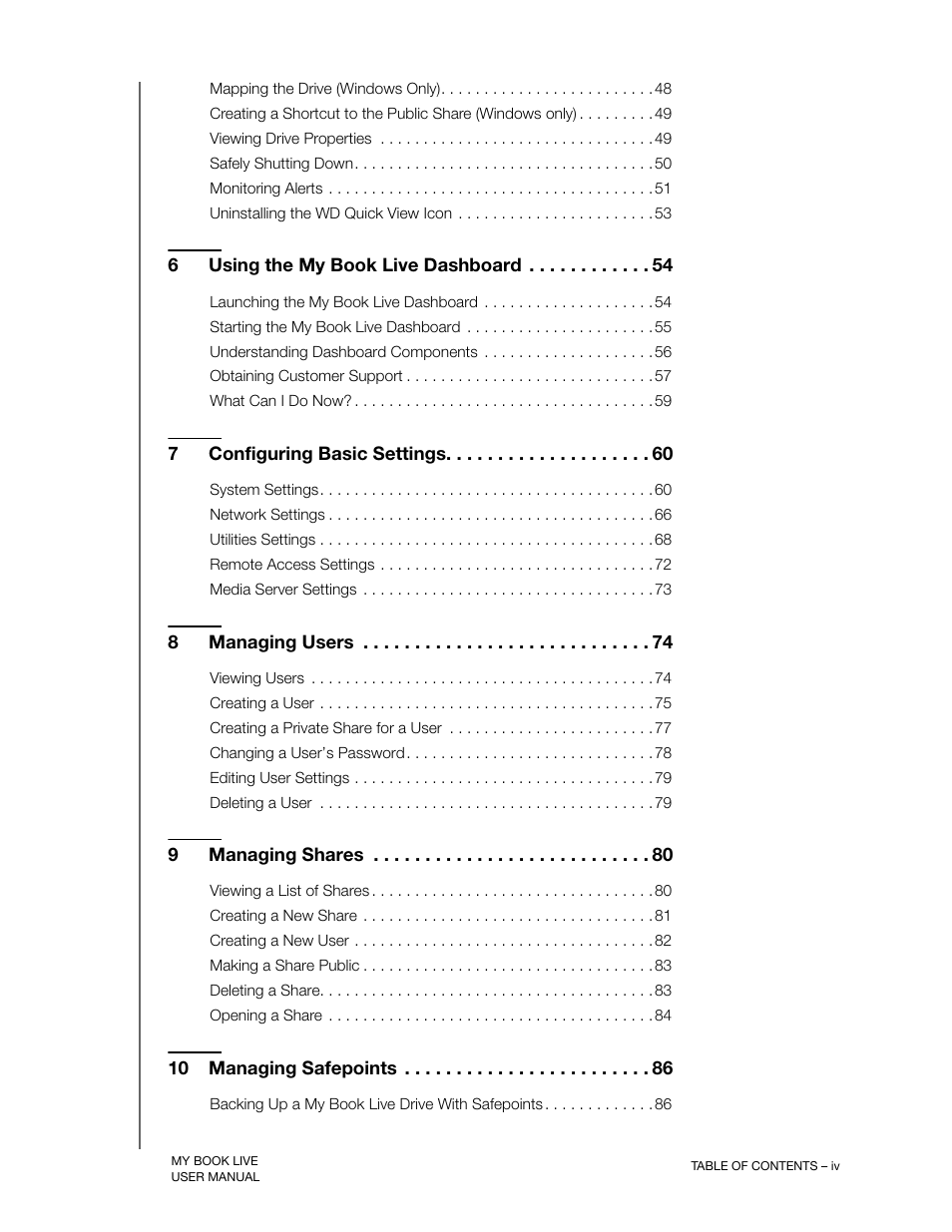 Western Digital My Book Live User Manual User Manual | Page 4 / 146