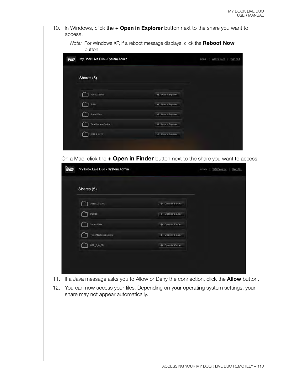 Western Digital My Book Live Duo User Manual User Manual | Page 116 / 146