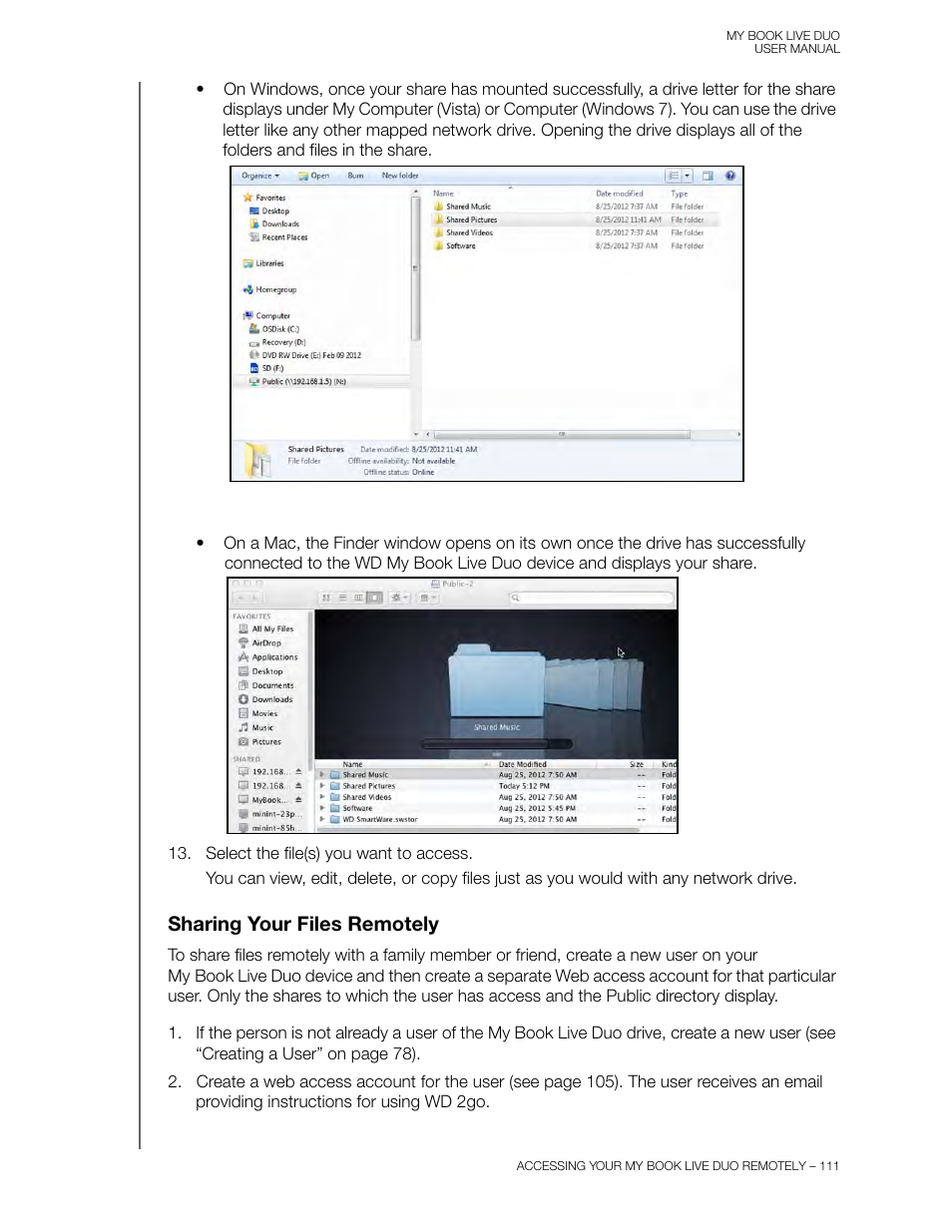 Sharing your files remotely | Western Digital My Book Live Duo User Manual User Manual | Page 117 / 146