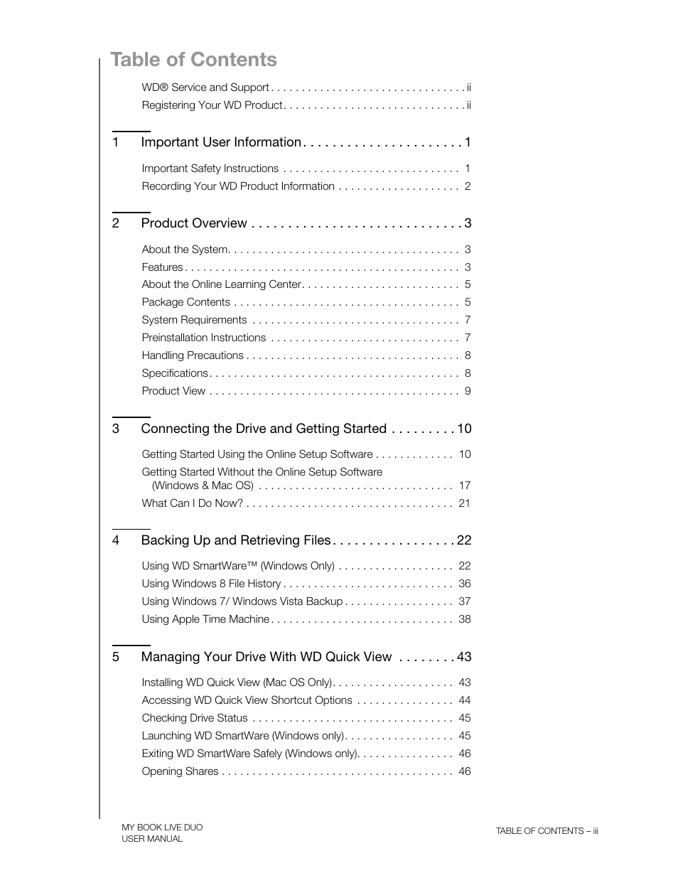 Western Digital My Book Live Duo User Manual User Manual | Page 3 / 146