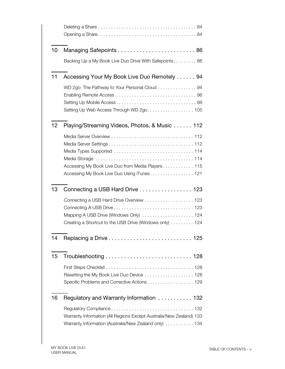 Western Digital My Book Live Duo User Manual User Manual | Page 5 / 146