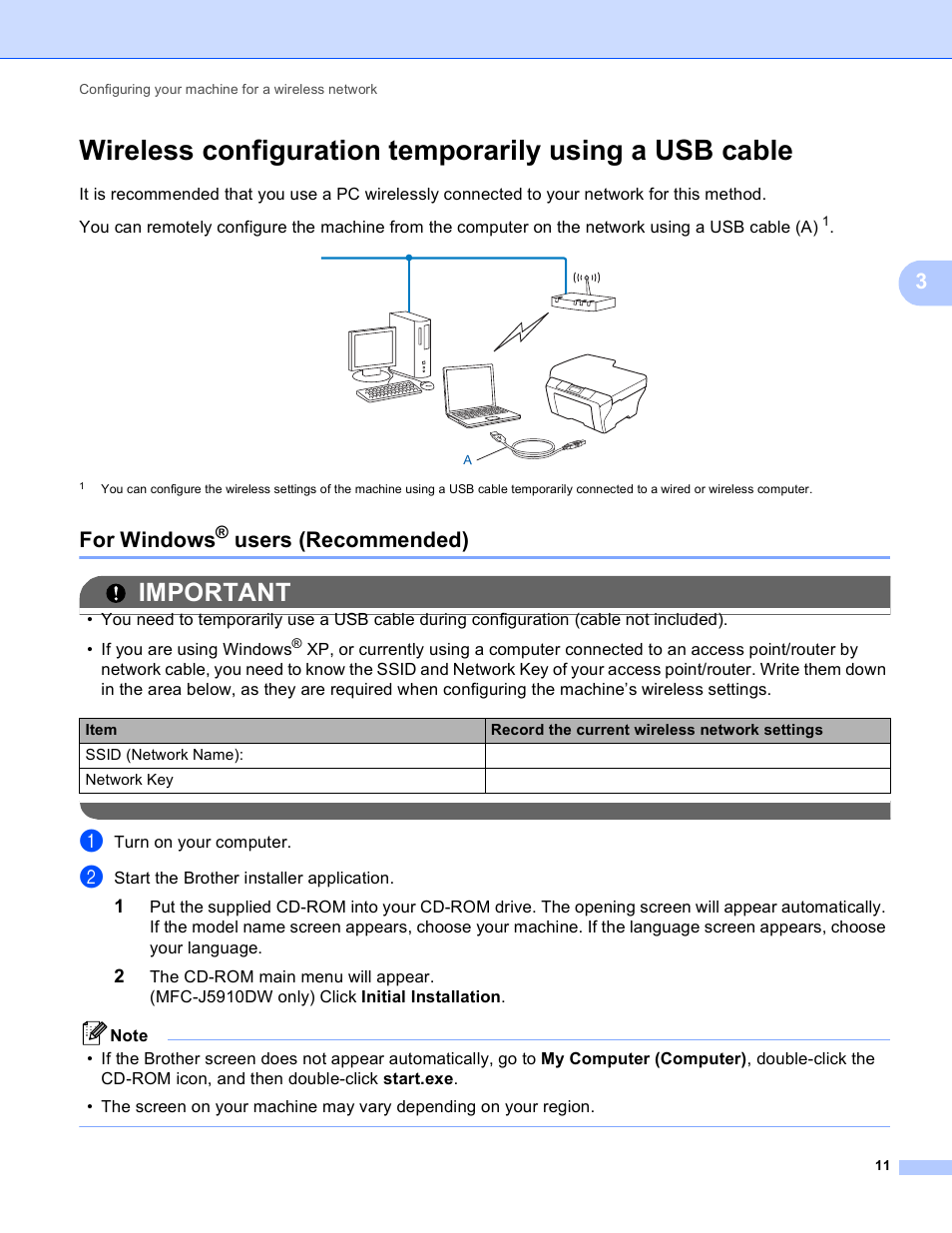 For windows® users (recommended), For windows, Users (recommended) | Important | Brother DCP-J525W User Manual | Page 15 / 85