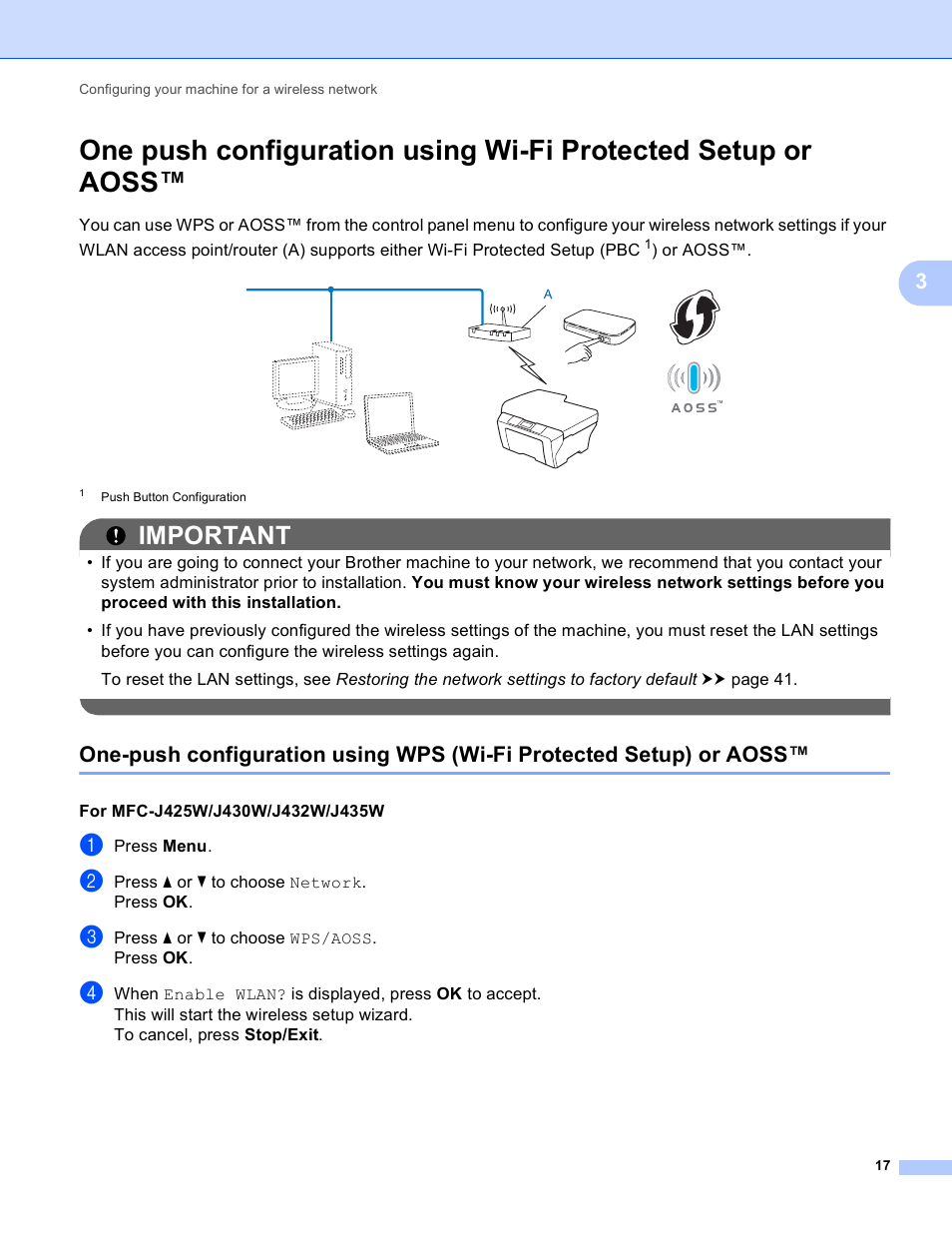 Important | Brother DCP-J525W User Manual | Page 21 / 85