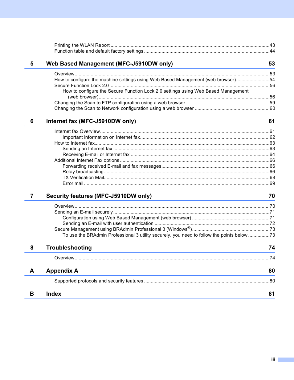 Brother DCP-J525W User Manual | Page 4 / 85