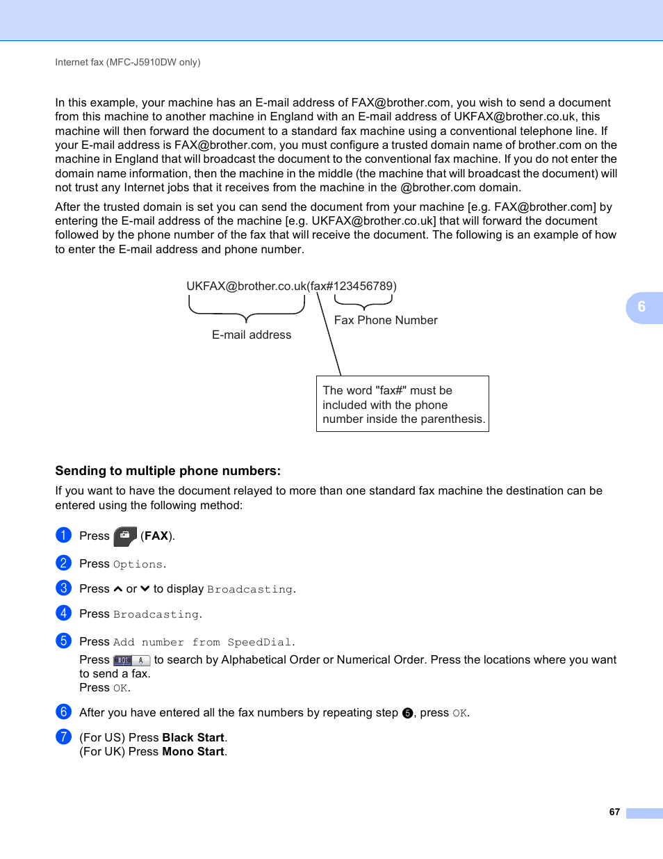 Sending to multiple phone numbers | Brother DCP-J525W User Manual | Page 71 / 85