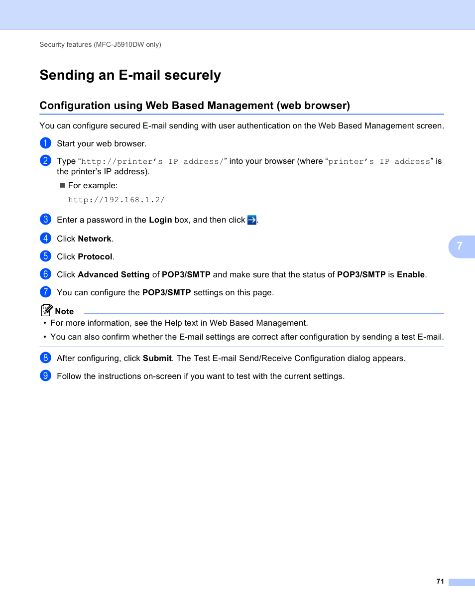 Sending an e-mail securely | Brother DCP-J525W User Manual | Page 75 / 85