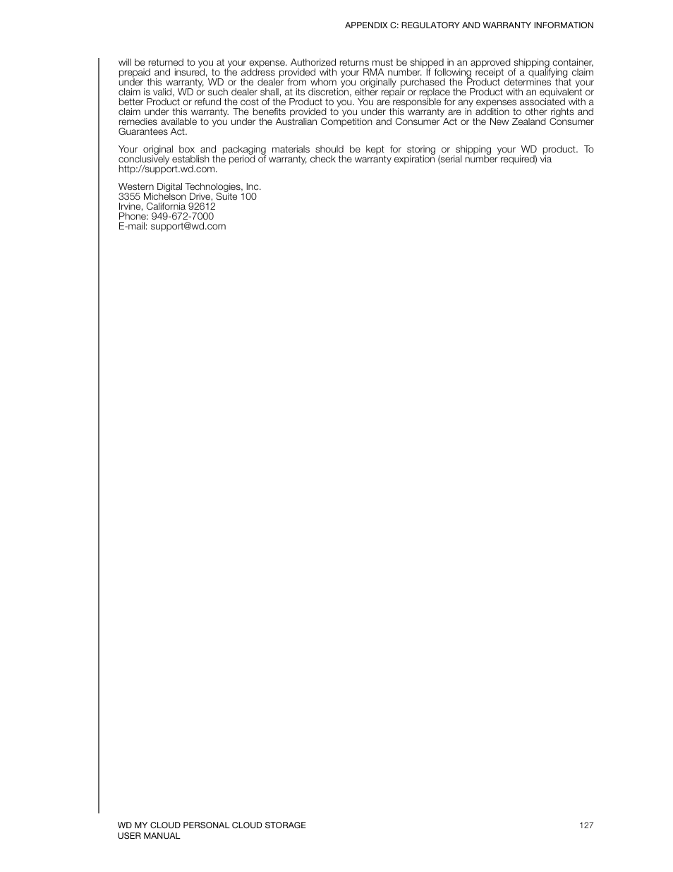Western Digital My Cloud User Manual User Manual | Page 122 / 126