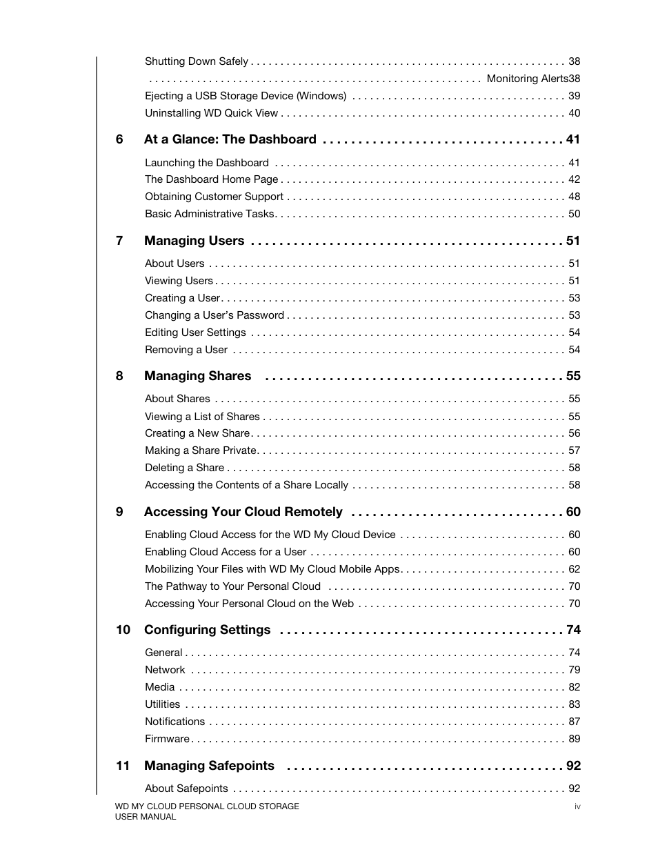 Western Digital My Cloud User Manual User Manual | Page 4 / 126