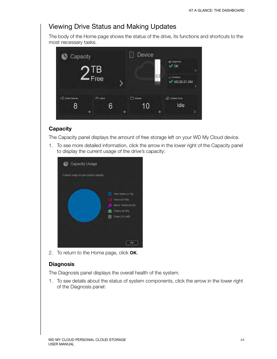 Viewing drive status and making updates | Western Digital My Cloud User Manual User Manual | Page 49 / 126