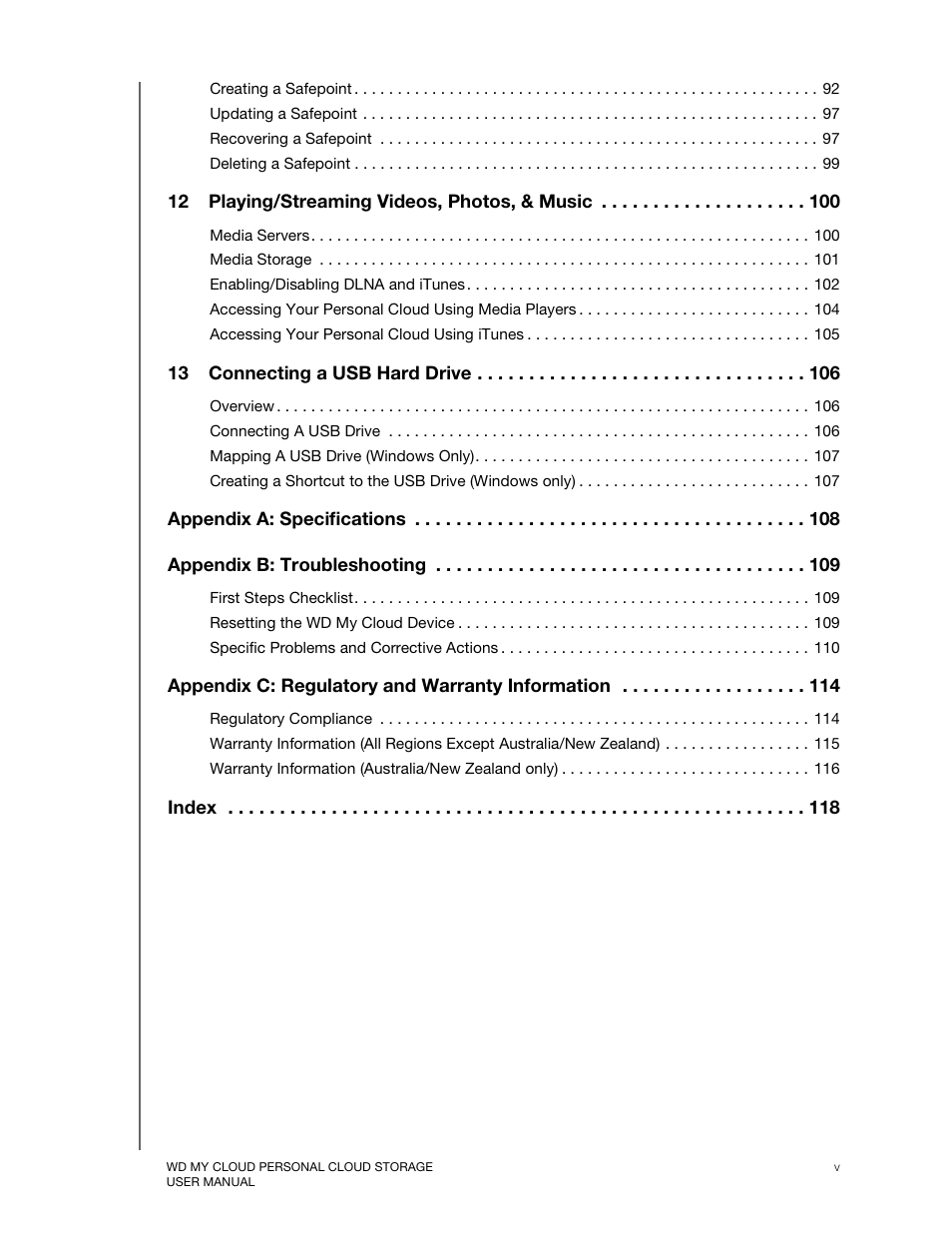 Western Digital My Cloud User Manual User Manual | Page 5 / 126