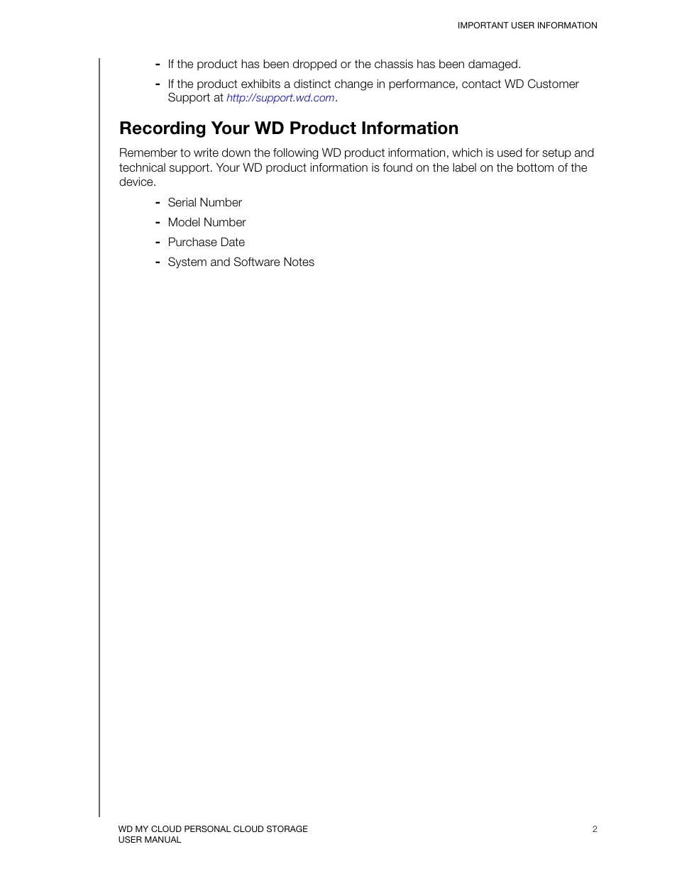 Recording your wd product information | Western Digital My Cloud User Manual User Manual | Page 7 / 126