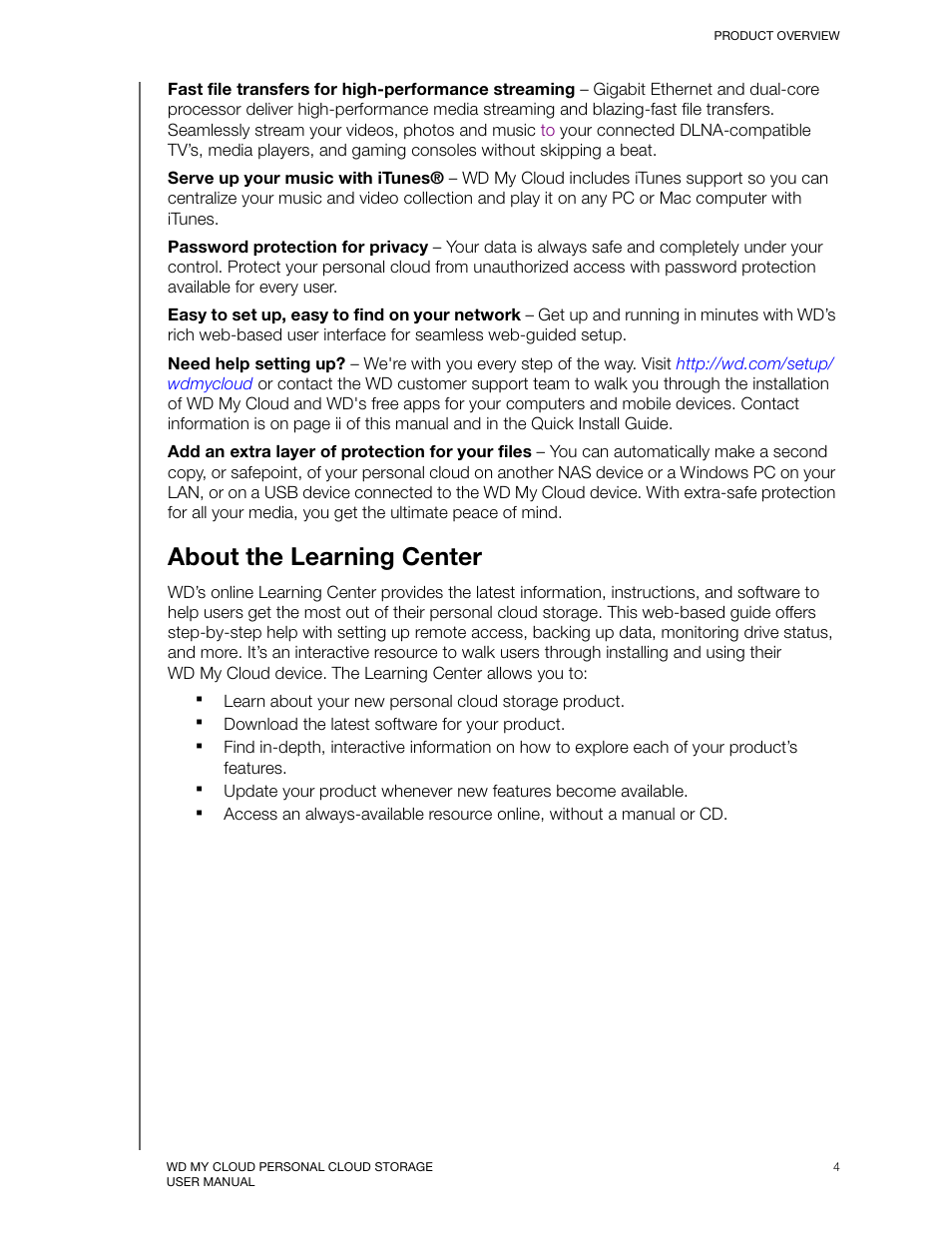 About the learning center | Western Digital My Cloud User Manual User Manual | Page 9 / 126