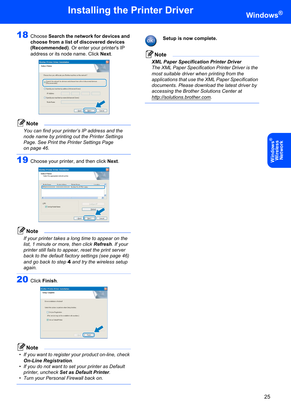 Installing the printer driver, Windows | Brother HL-2170W User Manual | Page 27 / 52